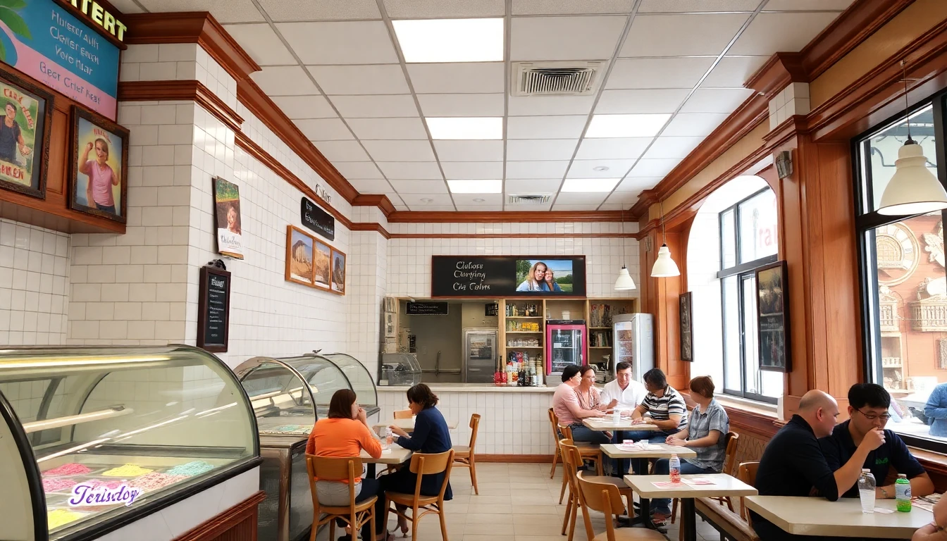 Interior de la heladería Helarbc en Quito